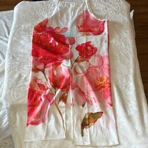 Amazon Watercolor Floral Jumpsuit - Red and Pink